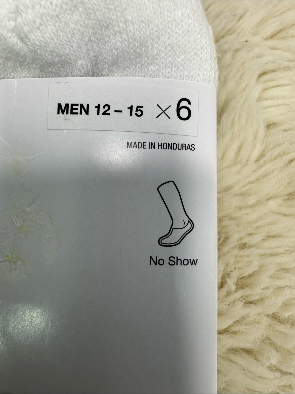 Nike White Athletic No-Show Socks with Black Swoosh - 6 Pack - Picture 3 of 3